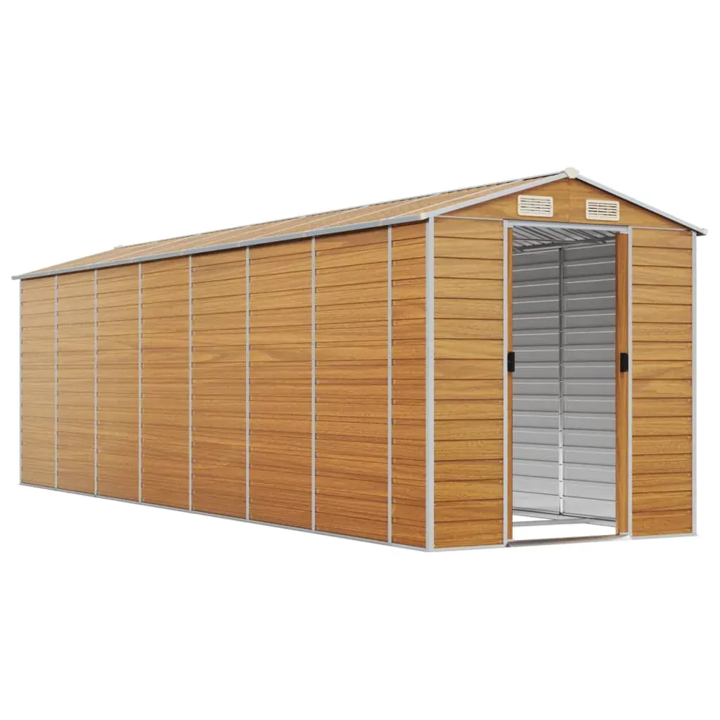 Garden Shed Light Brown 191x640x198 cm Galvanised Steel Price