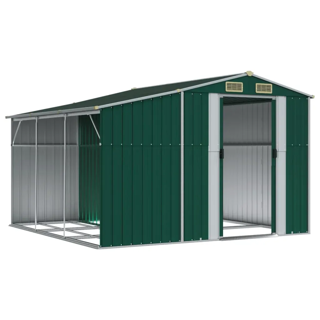 Garden Shed Green 277x279x179 cm Galvanised Steel Price