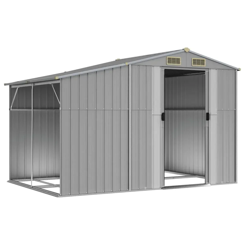 Garden Shed Grey 277x192.5x179 cm Galvanised Steel Price