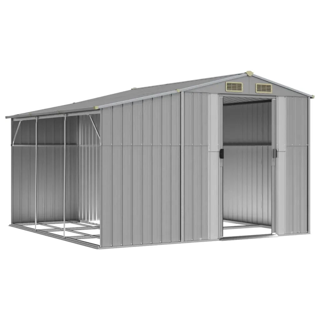 Garden Shed Grey 277x279x179 cm Galvanised Steel Price