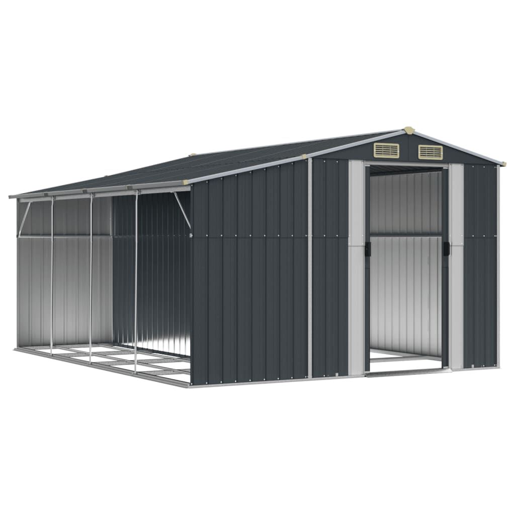 Garden Shed Anthracite 277x365.5x179 cm Galvanised Steel Price