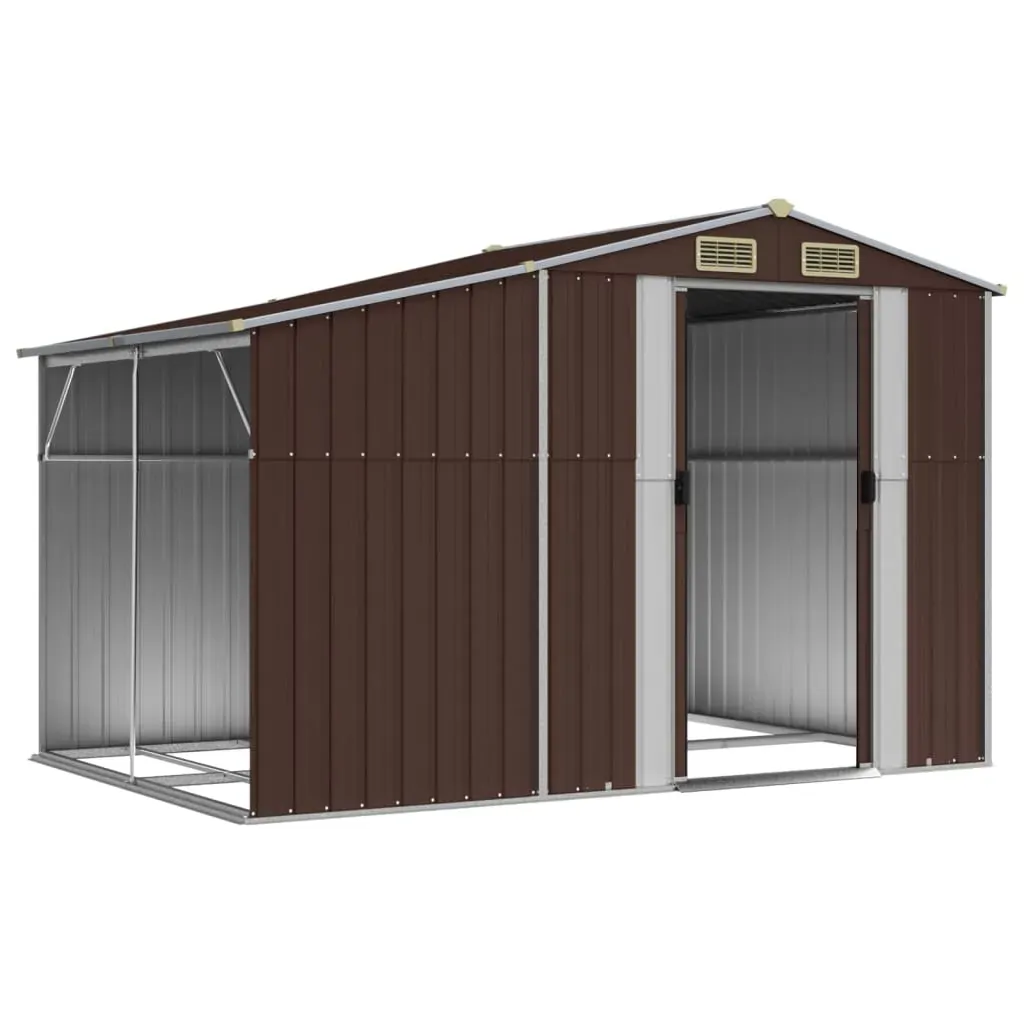 Garden Shed Brown 277x192.5x179 cm Galvanised Steel Price