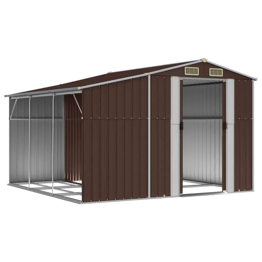 Garden Shed Brown 277x279x179 cm Galvanised Steel Price
