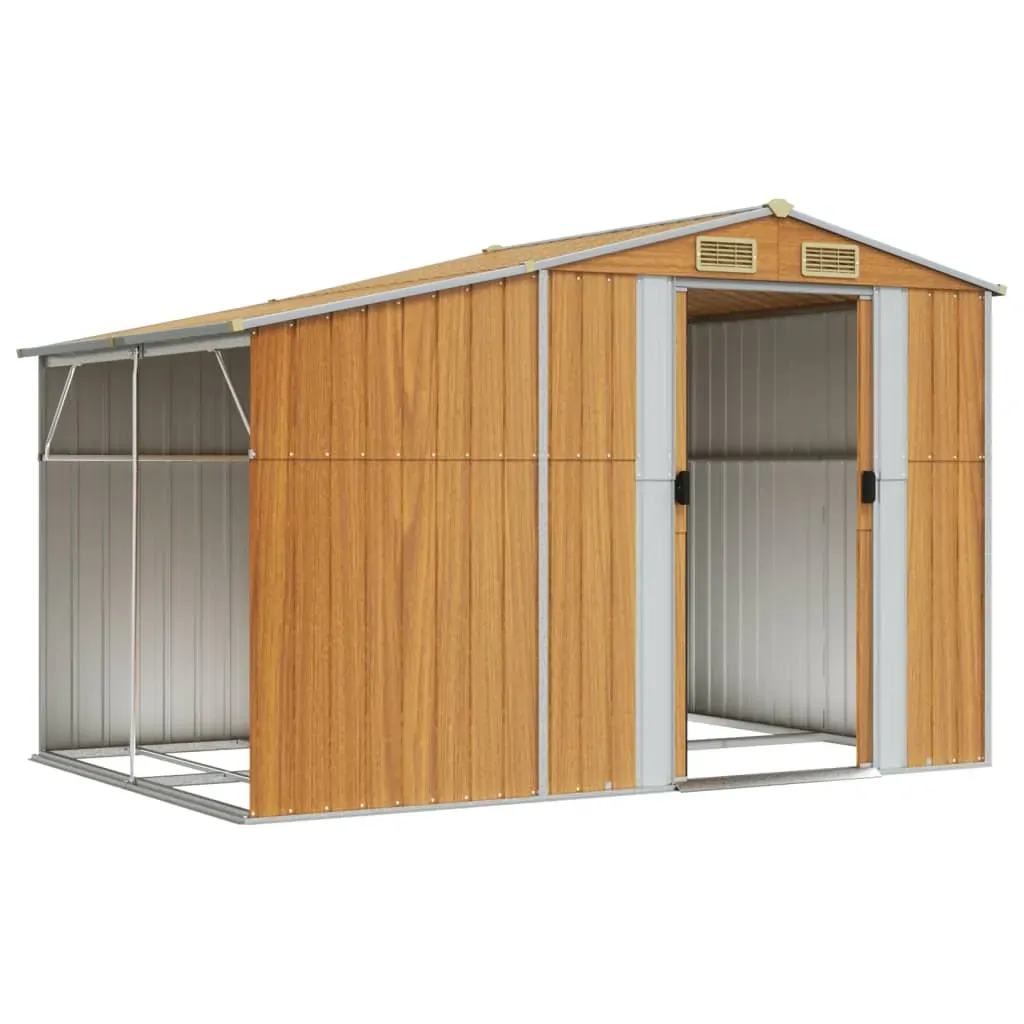 Garden Shed Light Brown 277x192.5x179 cm Galvanised Steel Price