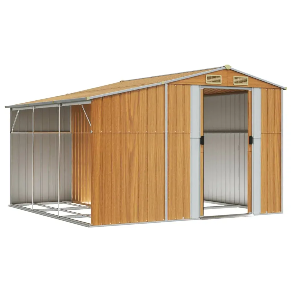 Garden Shed Light Brown 277x279x179 cm Galvanised Steel Price