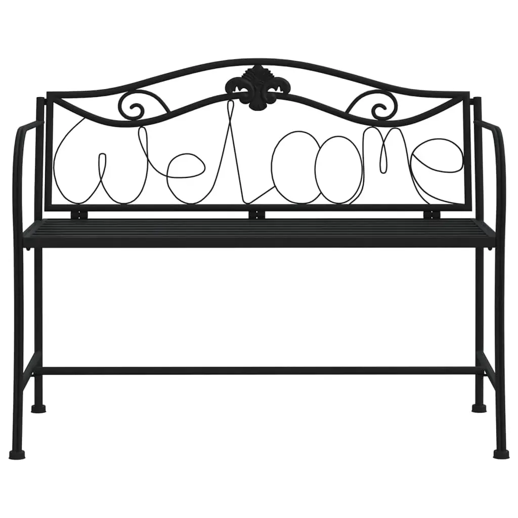 2-Seater Garden Bench 104 cm Black Steel Price