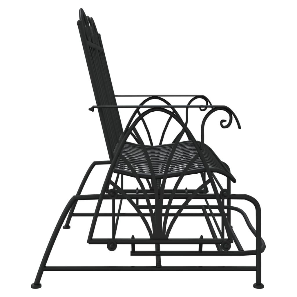2-Seater Glider Bench 114 cm Black Steel Price