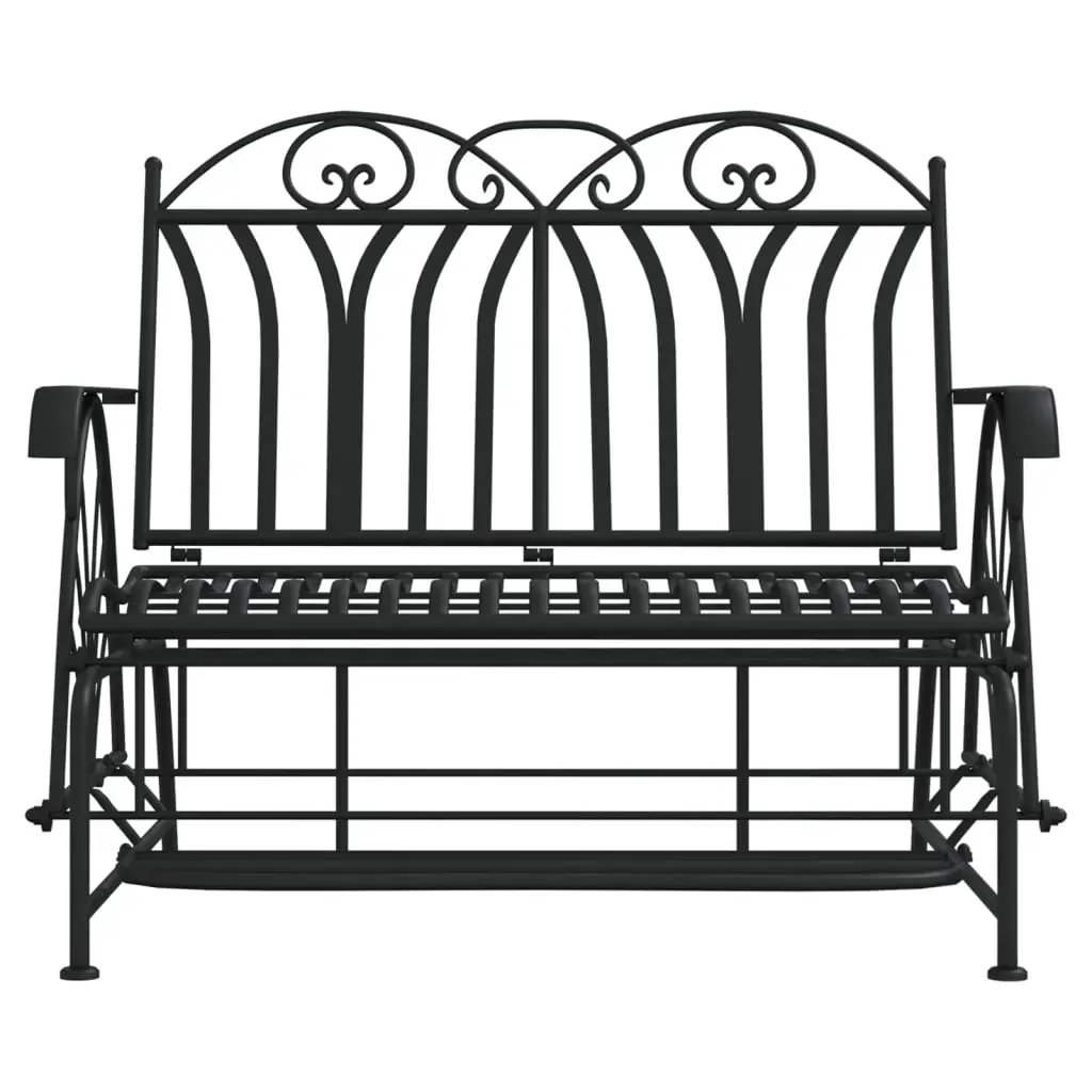 2-Seater Glider Bench 114 cm Black Steel Price