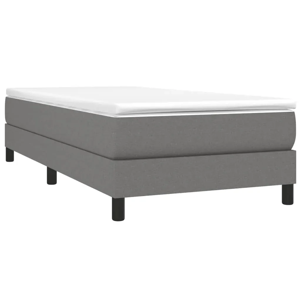Box Spring Bed with Mattress Dark Grey 100x200 cm Fabric Price