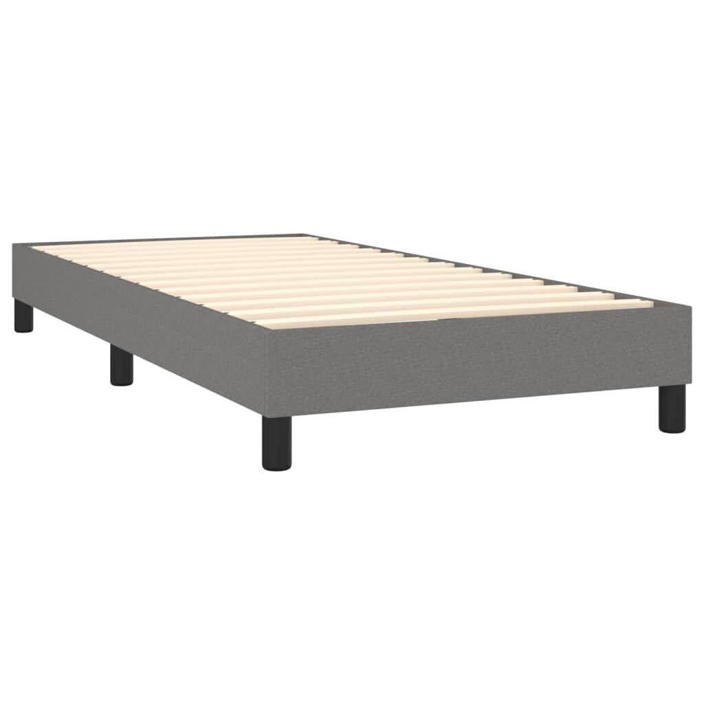 Box Spring Bed with Mattress Dark Grey 100x200 cm Fabric Price