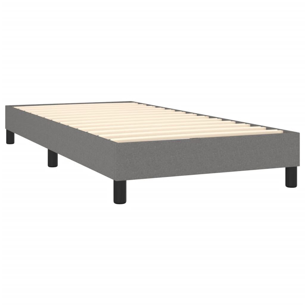 Box Spring Bed with Mattress Dark Grey 100x200 cm Fabric Price