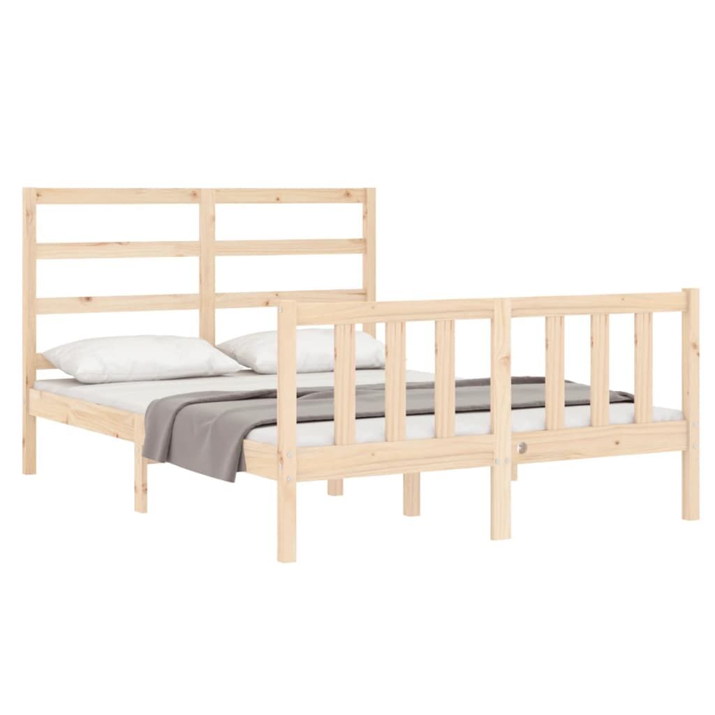 Bed Frame without Mattress 135x190 cm Solid Wood Pine Price