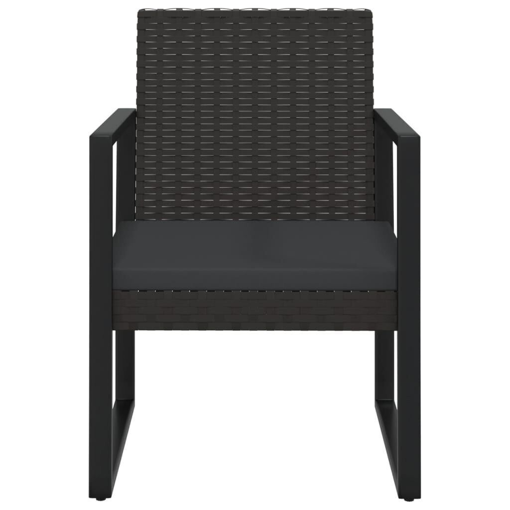 3 Piece Garden Lounge Set with Cushions Black Poly Rattan Price