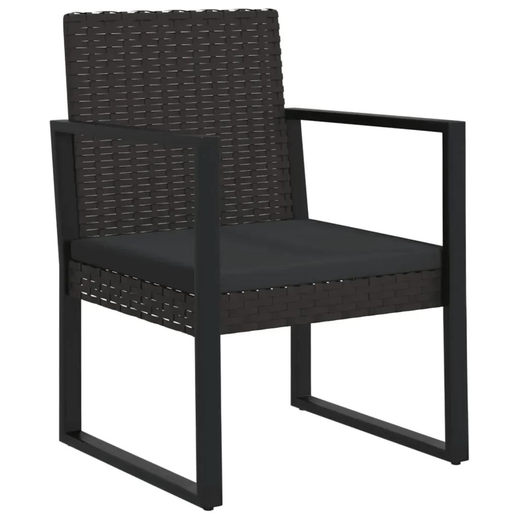 3 Piece Garden Lounge Set with Cushions Black Poly Rattan Price