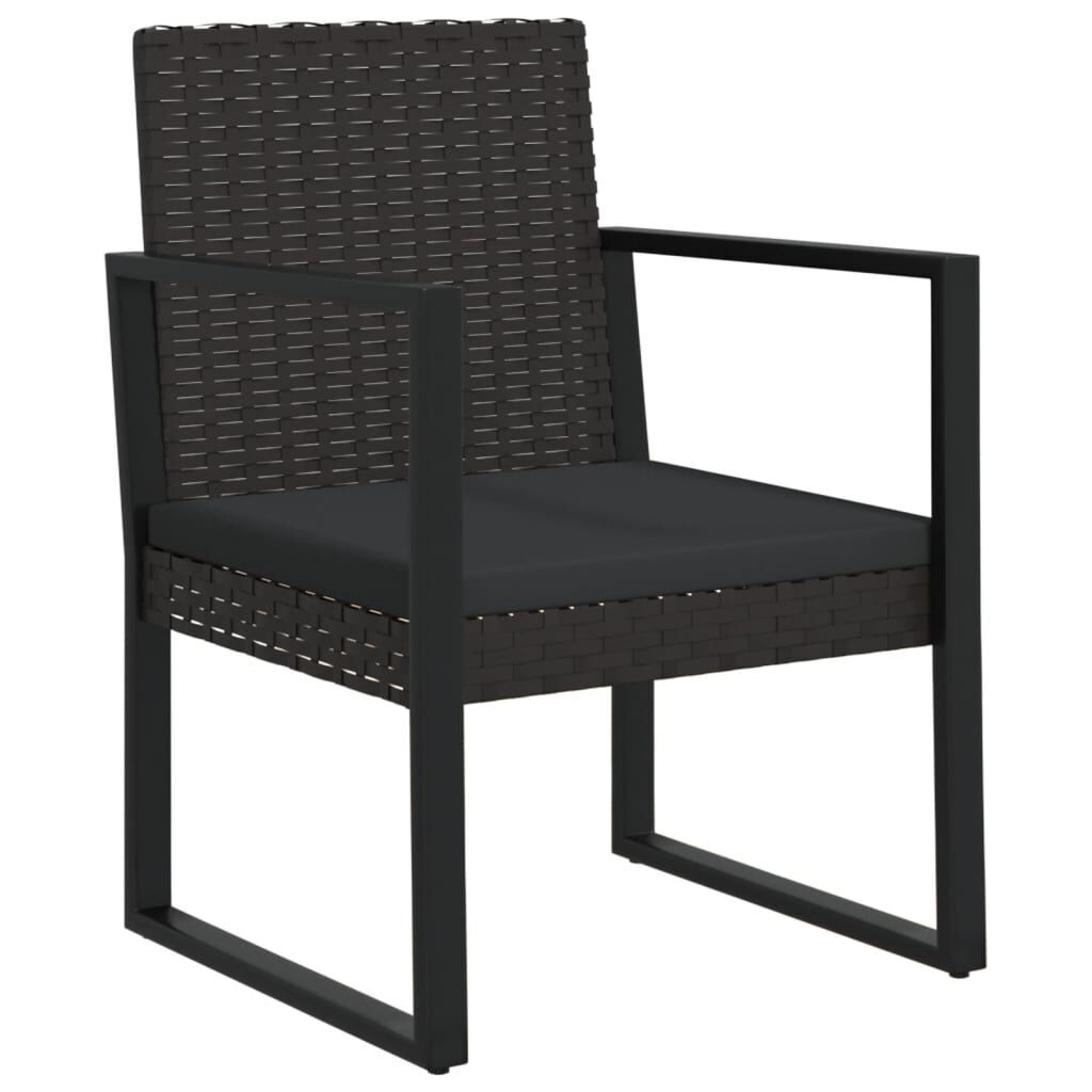 4 Piece Garden Lounge Set with Cushions Black Poly Rattan Price