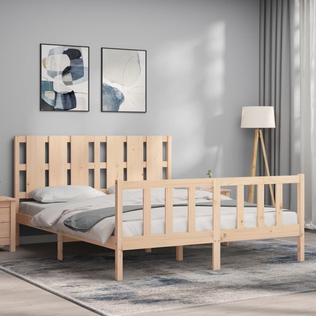 Bed Frame without Mattress 150x200 cm Solid Wood Pine Price