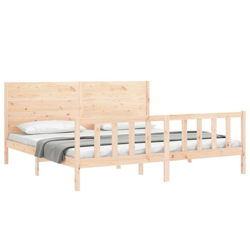 Bed Frame without Mattress 183x203 cm King Solid Wood Pine Price