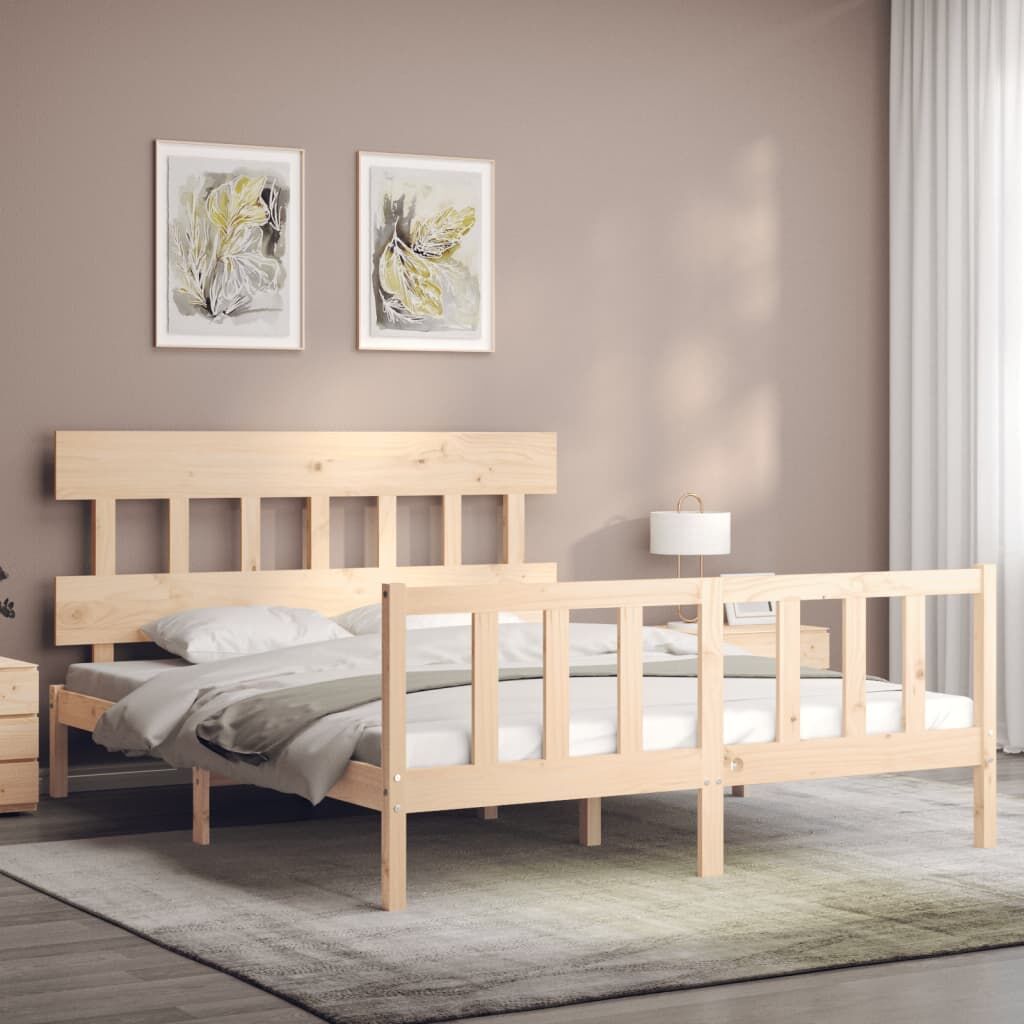 Bed Frame without Mattress 150x200 cm Solid Wood Pine Price