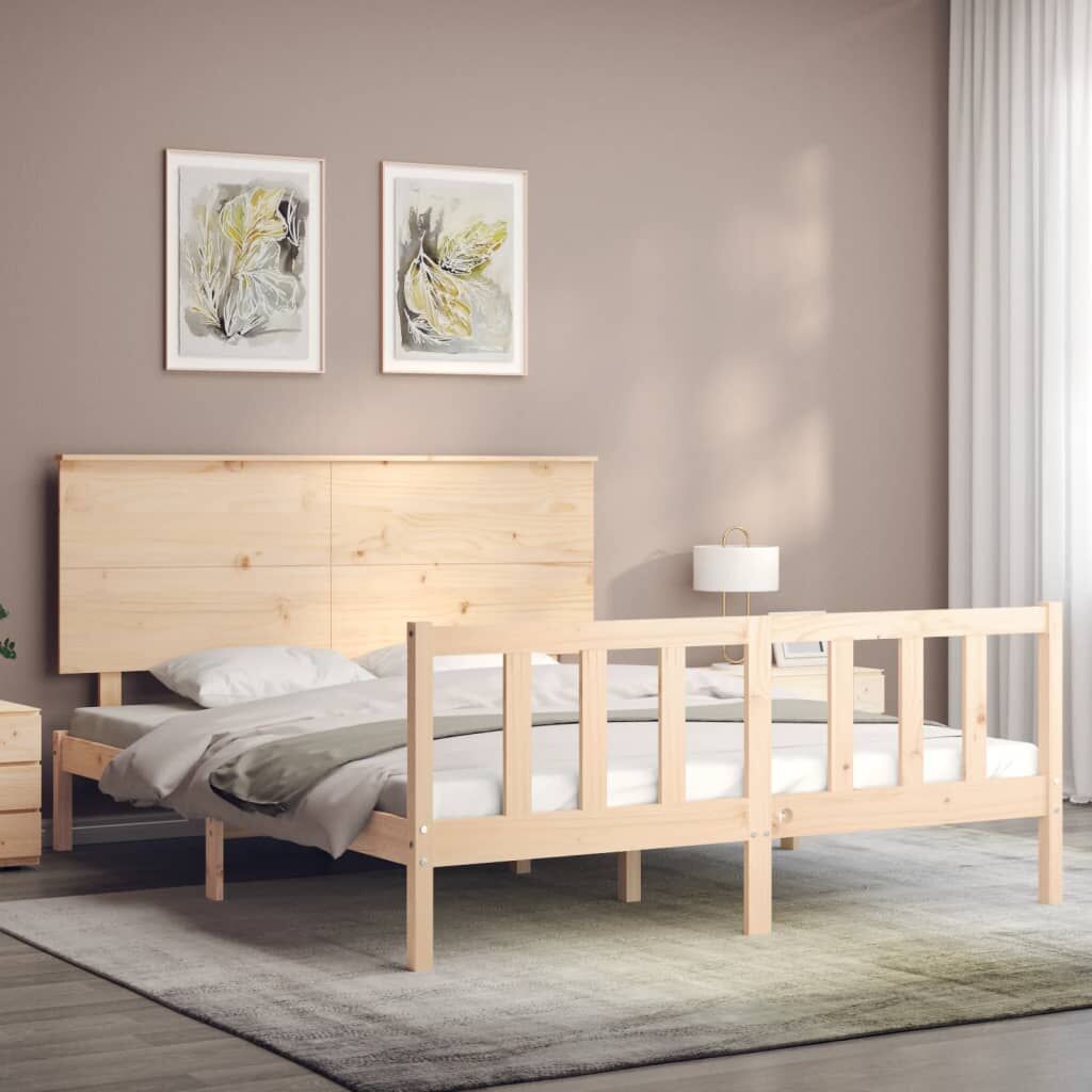 Bed Frame without Mattress 150x200 cm Solid Wood Pine Price