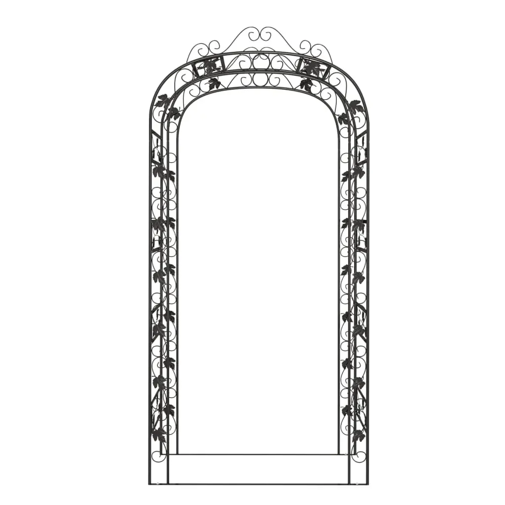 Garden Arch Black 116x45x240 cm Steel Price