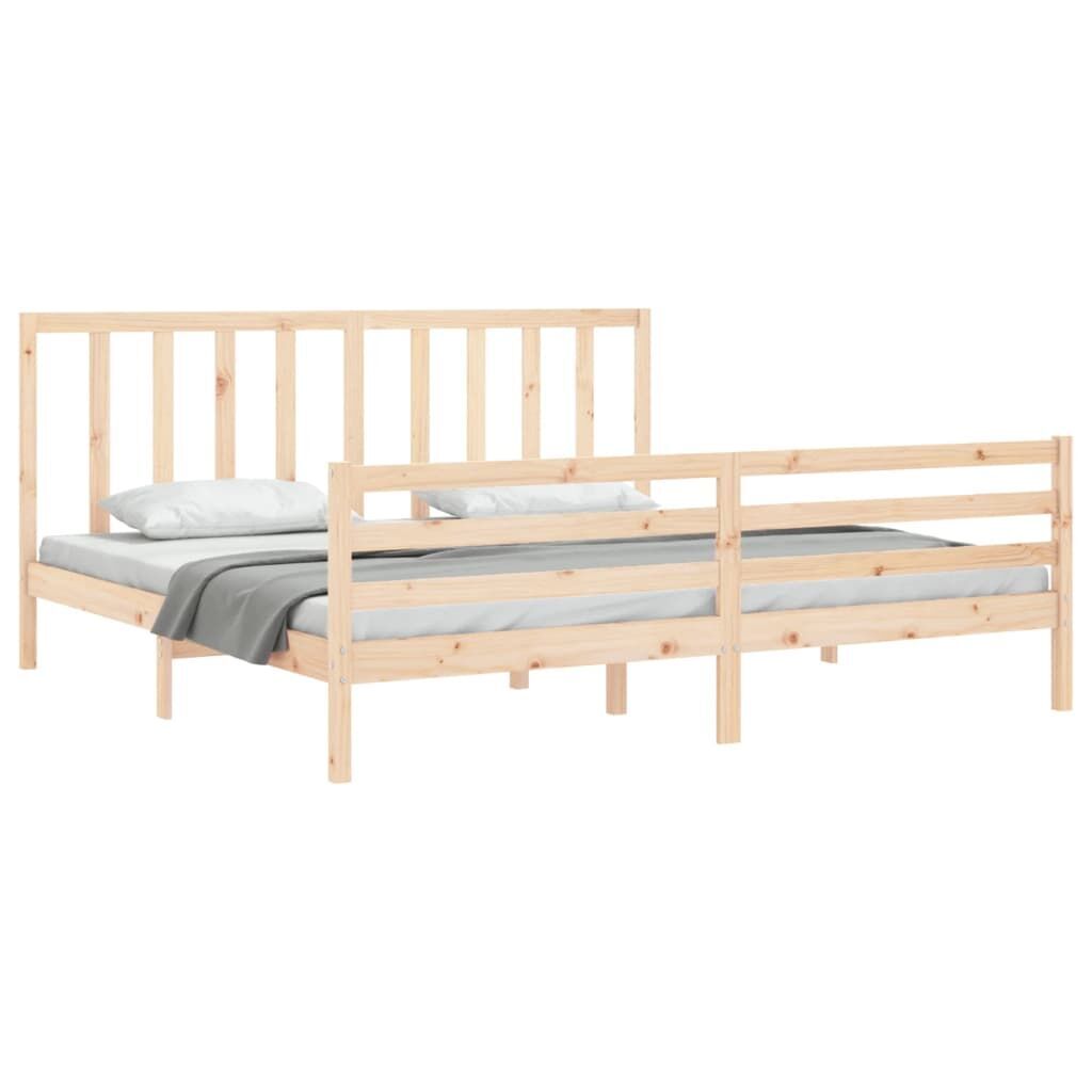 Bed Frame without Mattress 183x203 cm King Solid Wood Pine Price