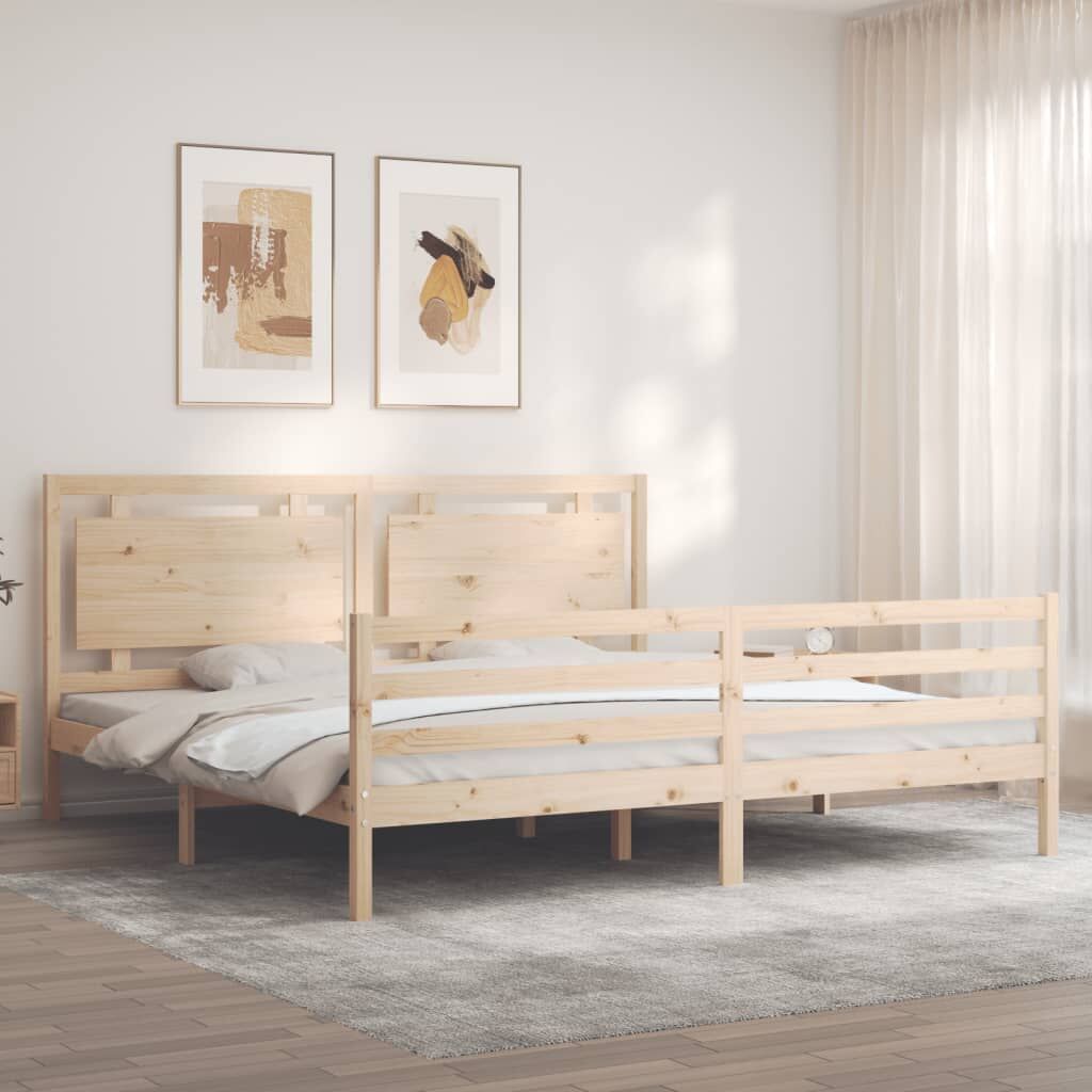 Bed Frame without Mattress 183x203 cm King Solid Wood Price