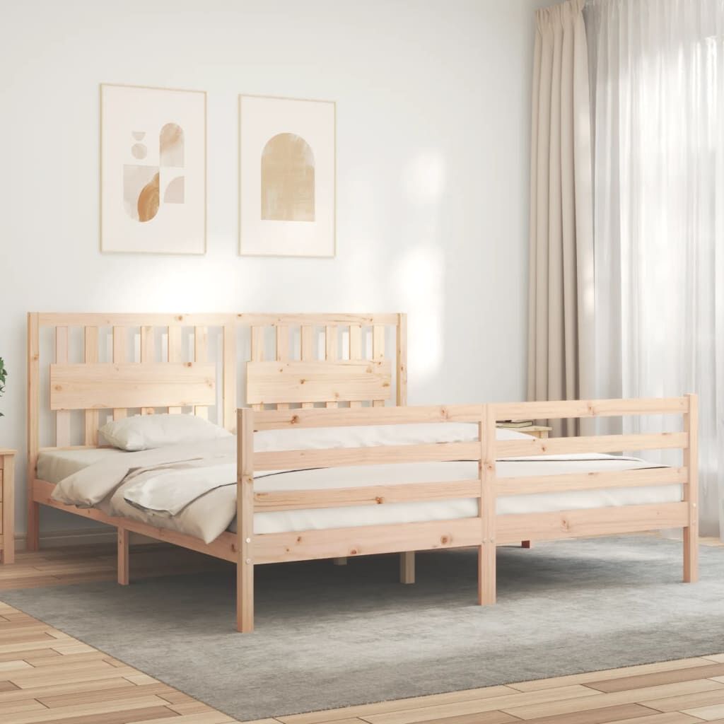 Bed Frame without Mattress 183x203 cm King Solid Wood Price
