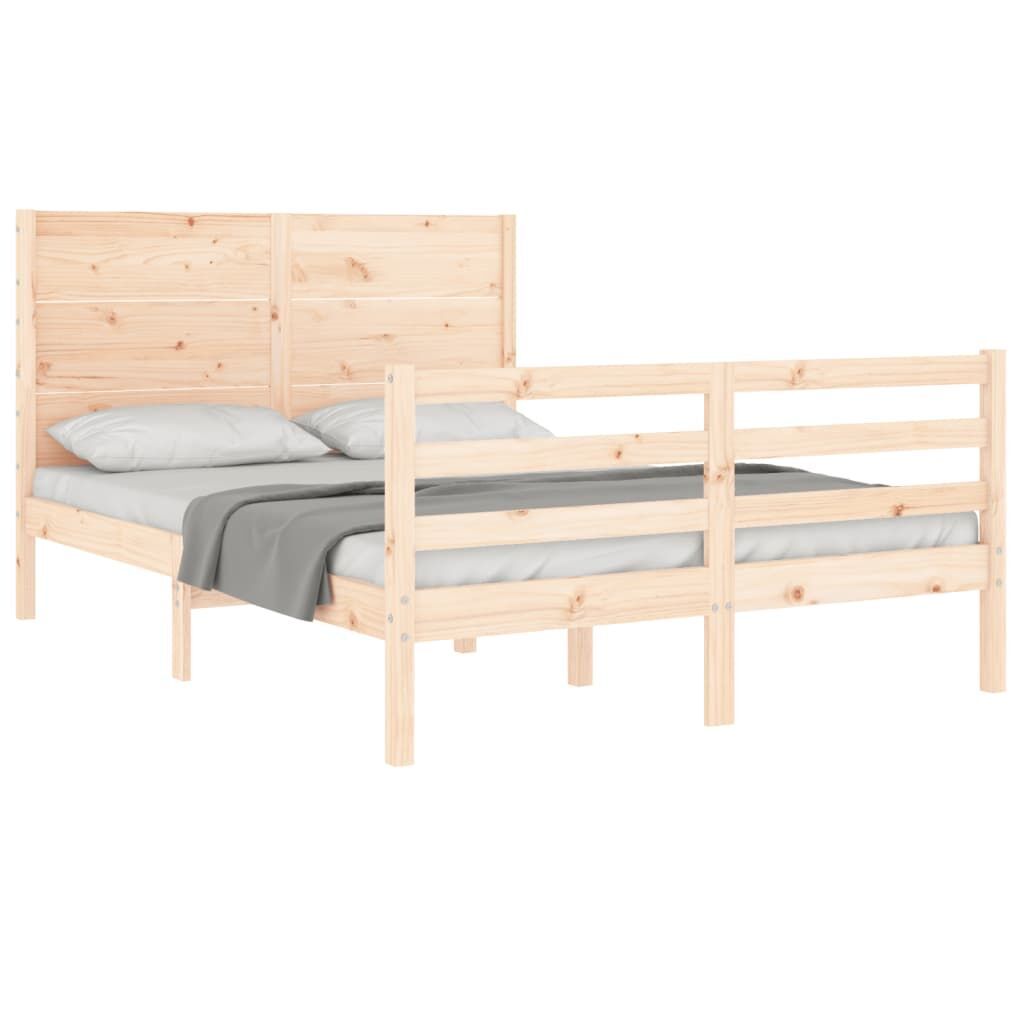 Bed Frame without Mattress 135x190 cm Solid Wood Price
