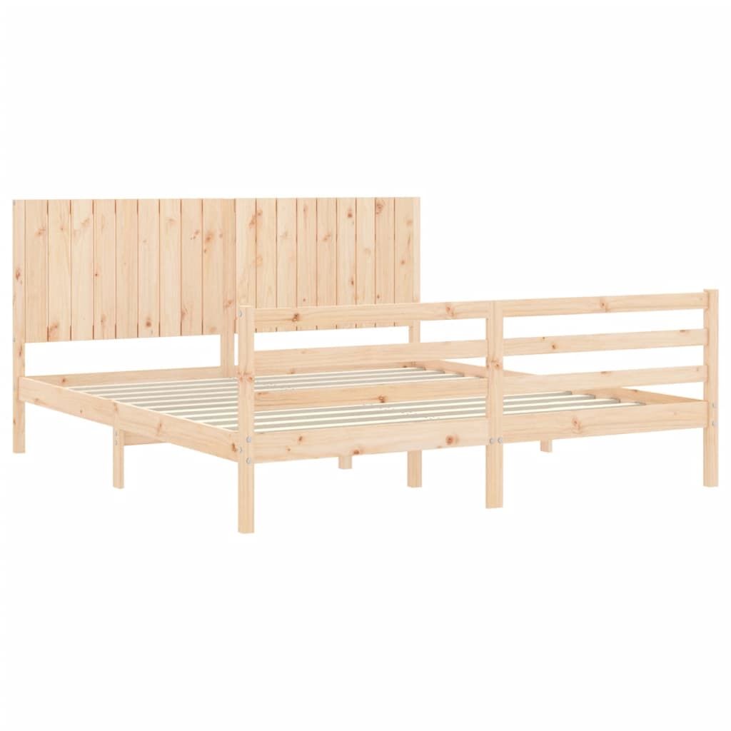 Bed Frame without Mattress 183x203 cm King Solid Wood Price