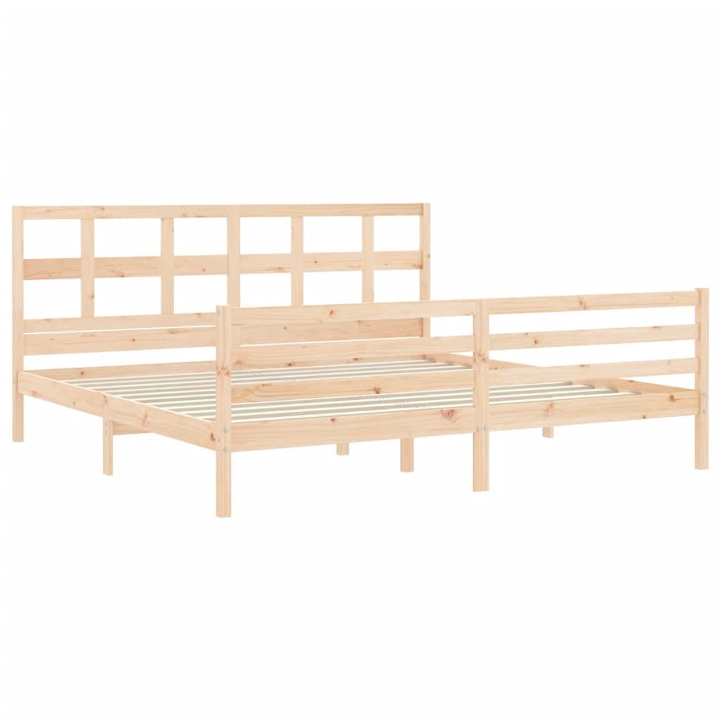 Bed Frame without Mattress 183x203 cm King Solid Wood Price