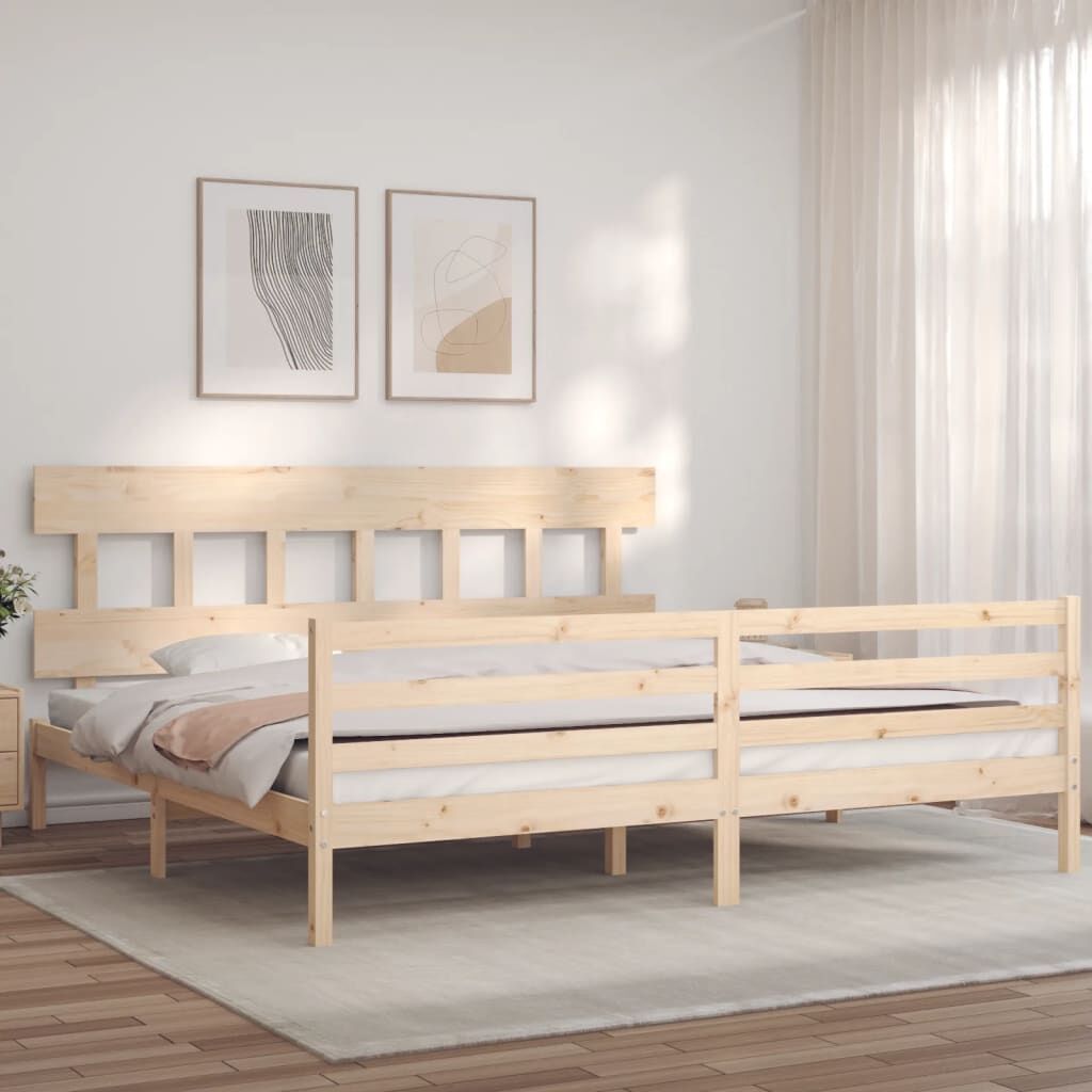 Bed Frame without Mattress 183x203 cm King Solid Wood Price