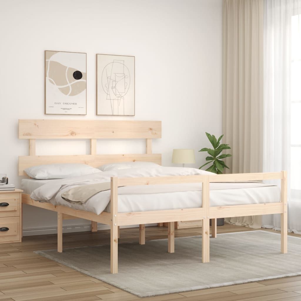 Senior Bed without Mattress 150x200 cm Solid Wood Price