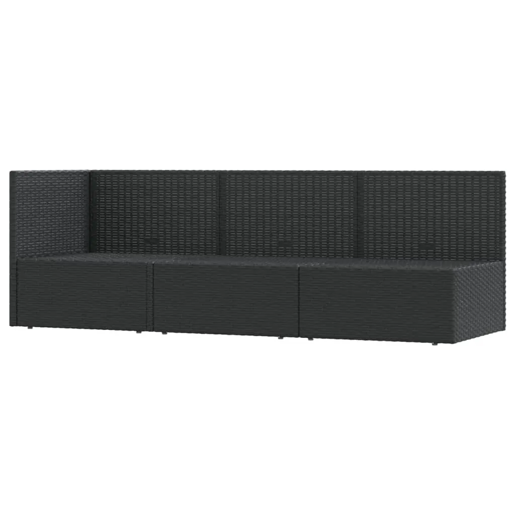 3 Piece Garden Lounge Set with Cushions Black Poly Rattan Price