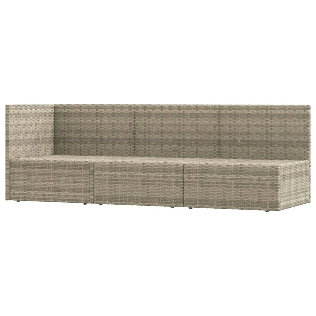 3 Piece Garden Lounge Set with Cushions Grey Poly Rattan Price