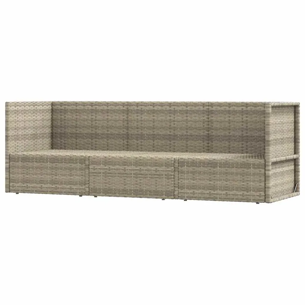 3 Piece Garden Lounge Set with Cushions Grey Poly Rattan Price