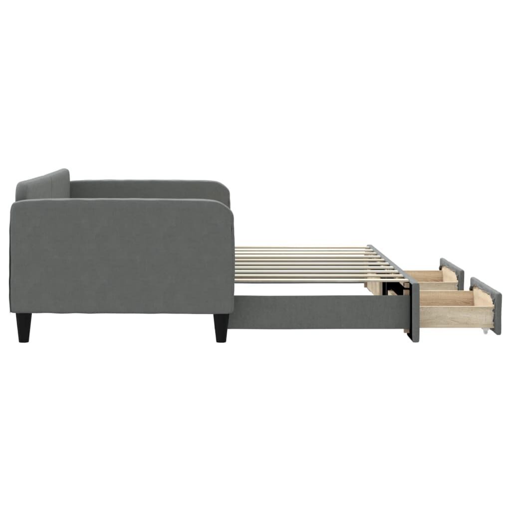 Daybed with Trundle&Drawers without Mattress Dark Grey 90x190 cm Price