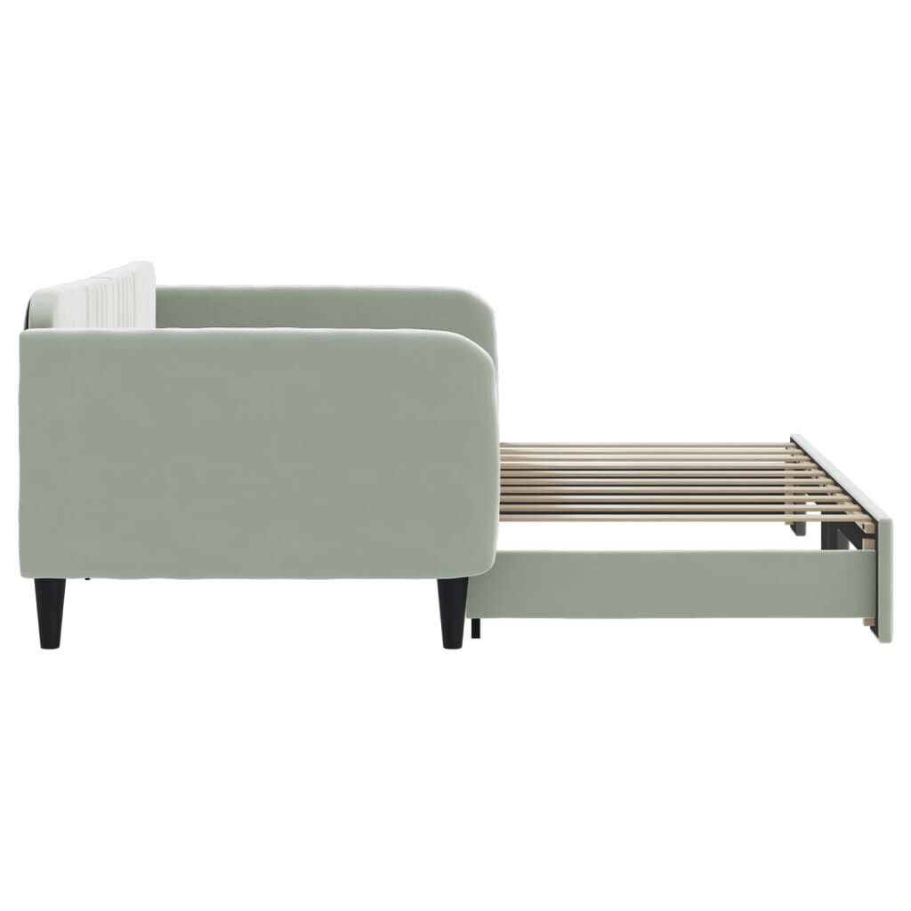 Daybed with Trundle without Mattress Light Grey 90x190 cm Price