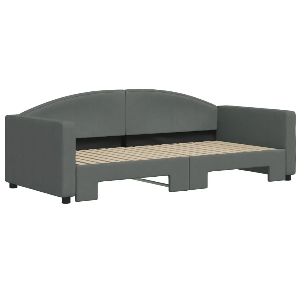 Daybed with Trundle without Mattress Dark Grey 90x190 cm Price