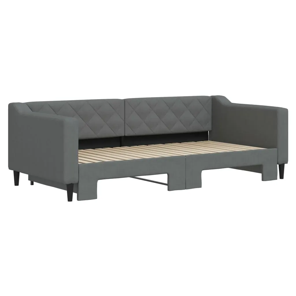 Daybed with Trundle without Mattress Dark Grey 90x190 cm Price