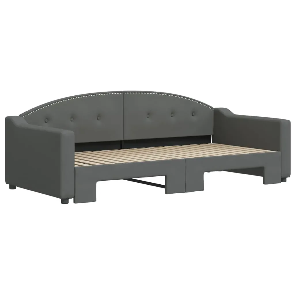 Daybed with Trundle without Mattress Dark Grey 90x190 cm Price