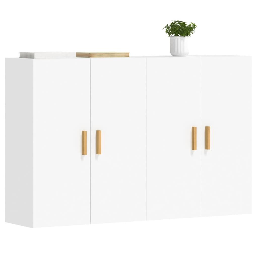 Wall Mounted Cabinets 2 pcs White Engineered Wood Price