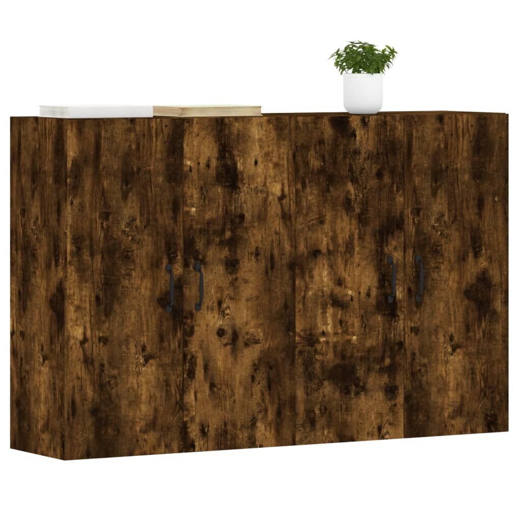 Wall Mounted Cabinets 2 pcs Smoked Oak Engineered Wood Price