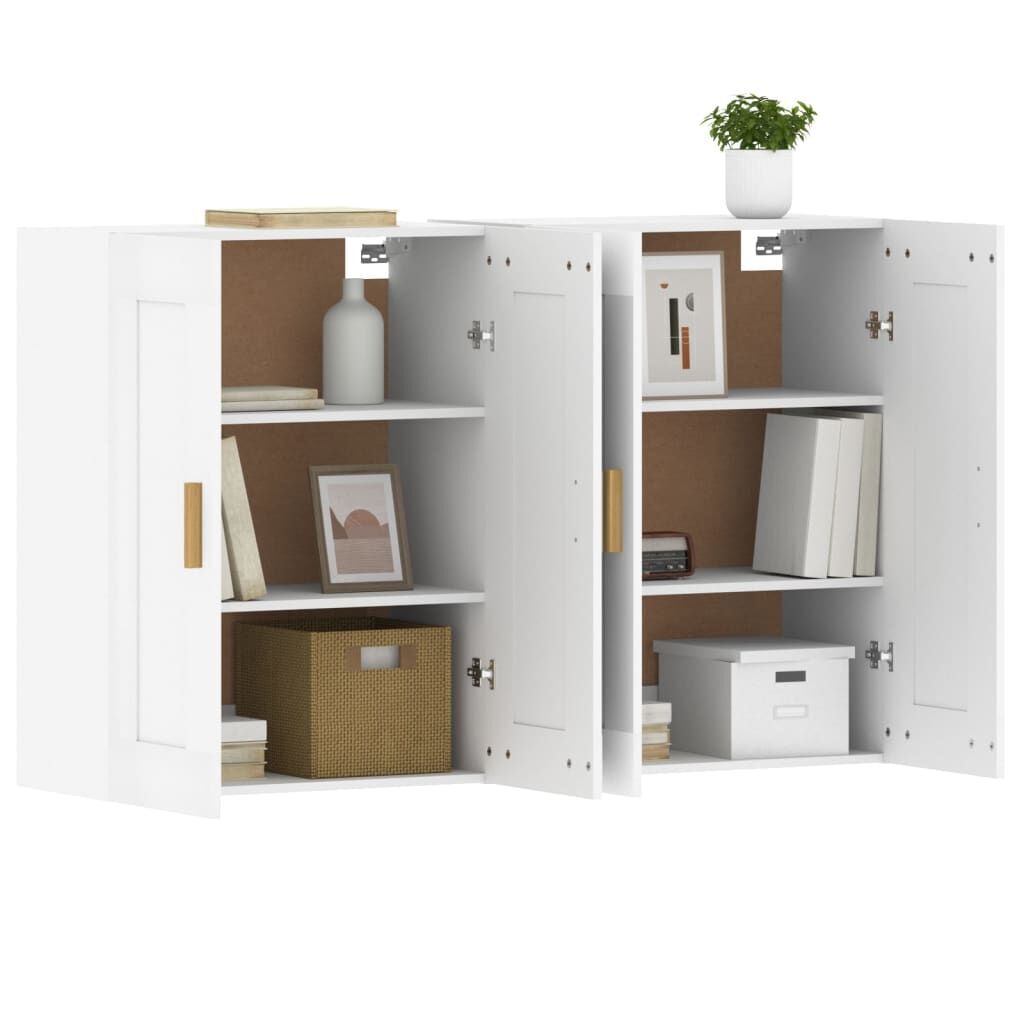 Wall Mounted Cabinets 2 pcs White Engineered Wood Price