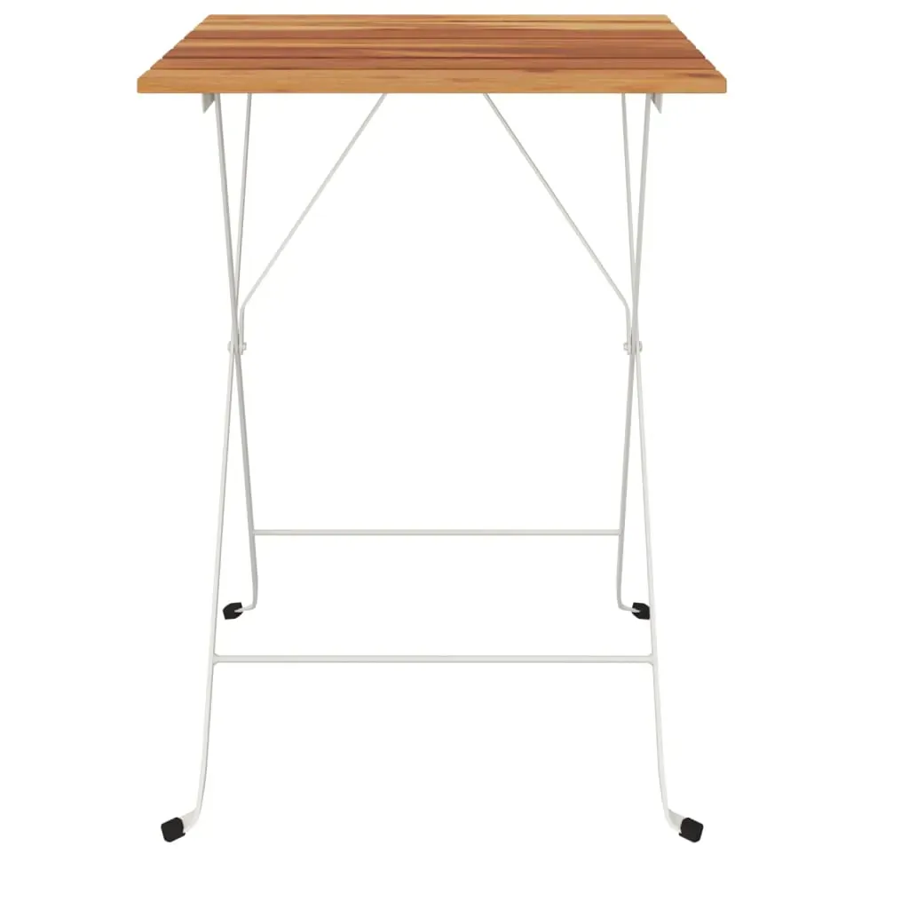 Folding Bistro Table 55x54x71 cm Solid Wood Acacia and Steel Price