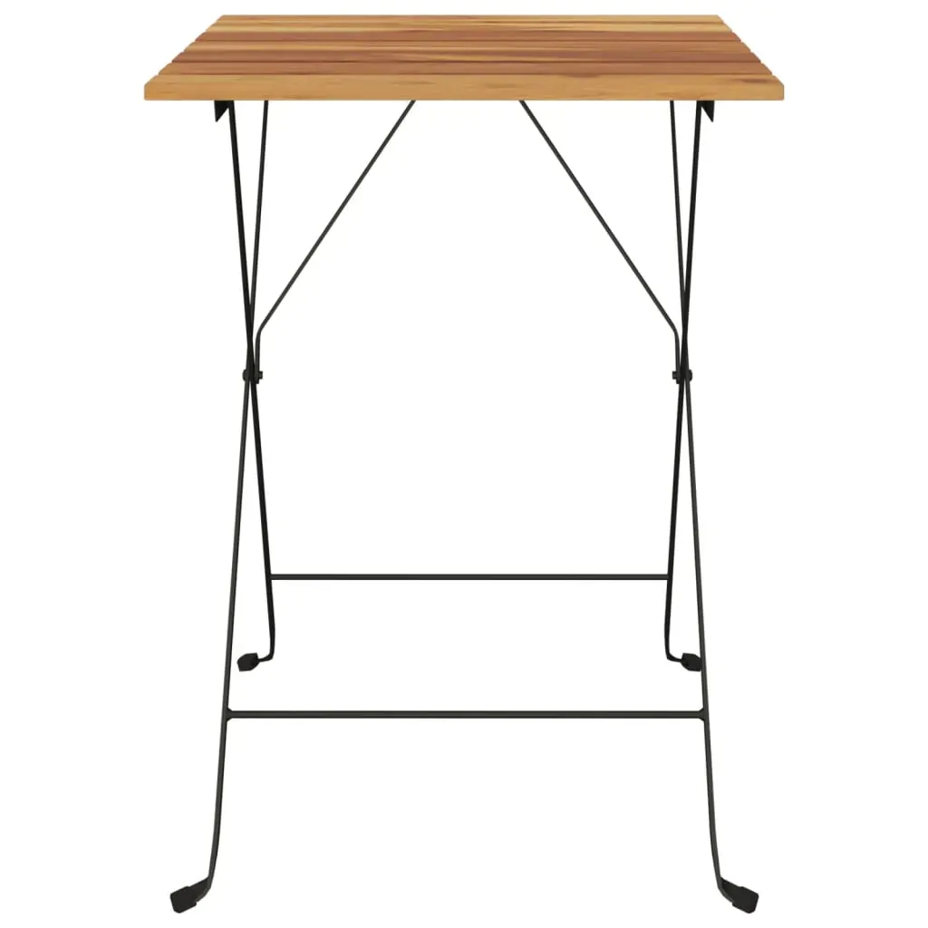 Folding Bistro Table 55x54x71 cm Solid Wood Teak and Steel Price