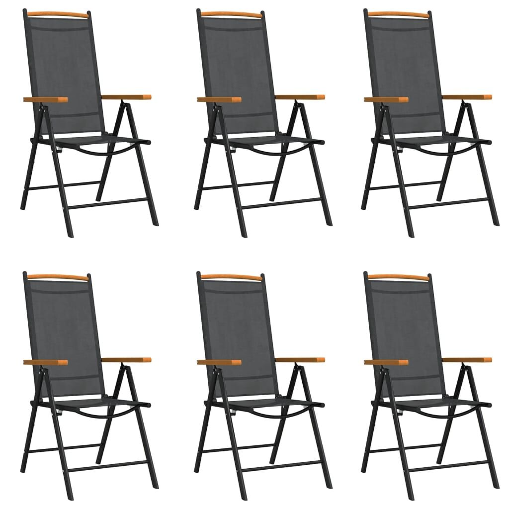 7 Piece Garden Dining Set Black and Brown Aluminium Price