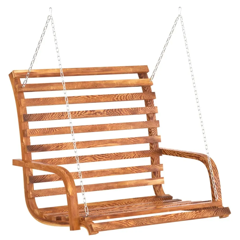 Swing Bench with Canopy Solid Wood Spruce with Teak Finish Price