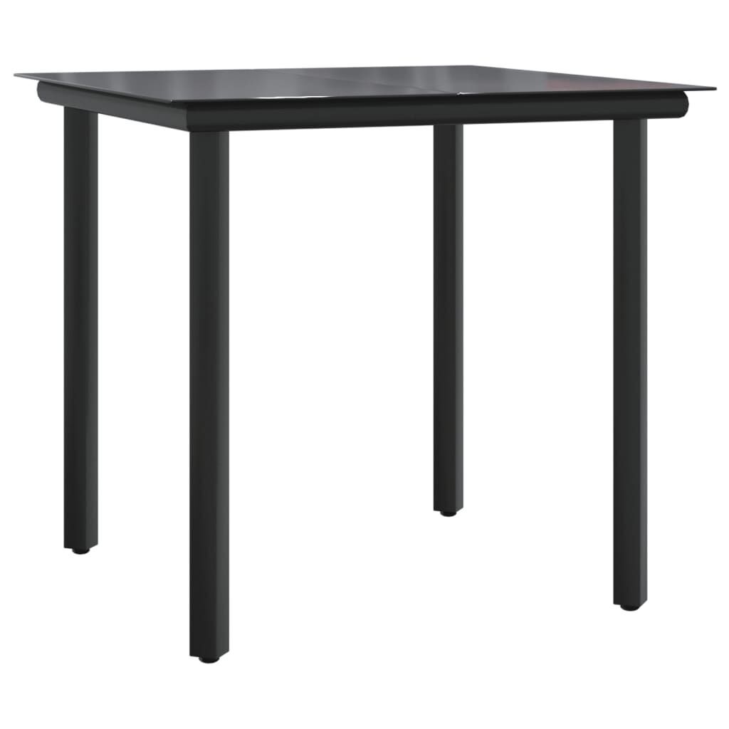 3 Piece Garden Dining Set Black Steel and Textilene Price