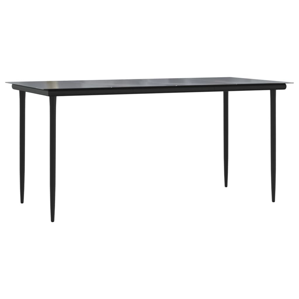 5 Piece Garden Dining Set Black Steel and Textilene Price