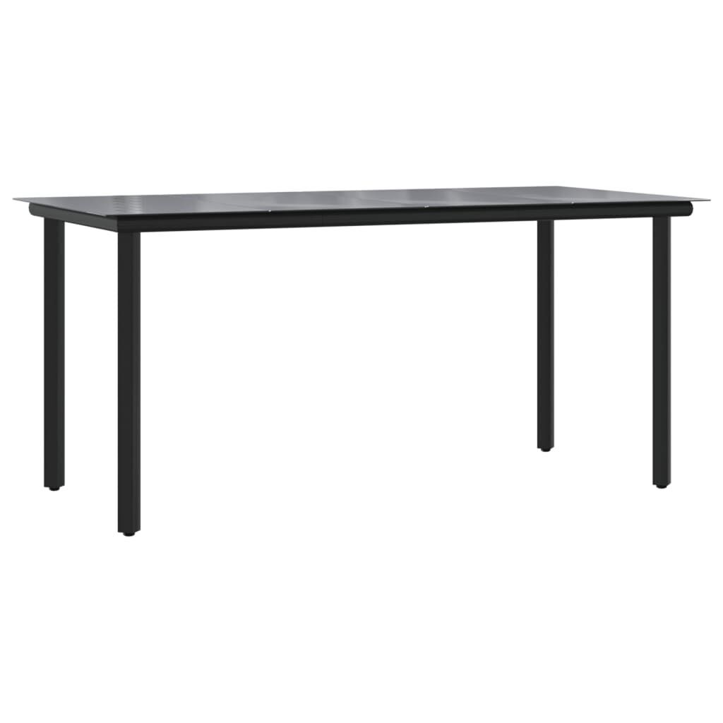 5 Piece Garden Dining Set Black Steel and Textilene Price